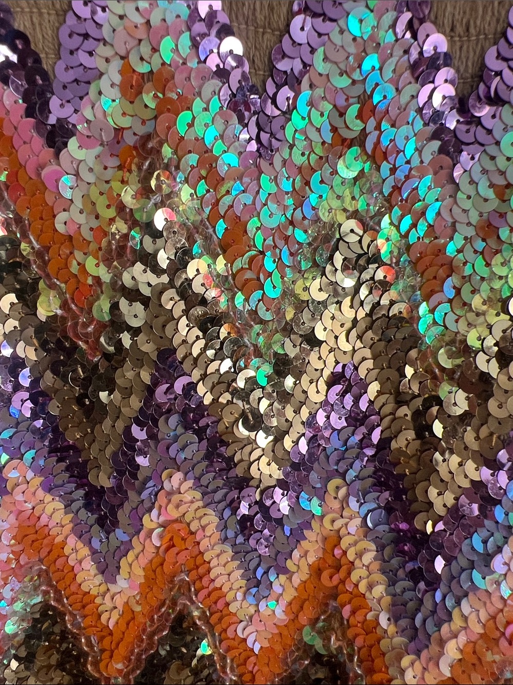 Y2K sequin festival maximalist chevron mini skirt - Picture 2 of 4